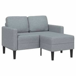 vidaXL Sof&aacute; 2 lugares com Chaise em L 125 cm tecido cinzento-claro