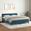 vidaXL Cama com molas/colch&atilde;o 160x200 cm veludo azul-escuro