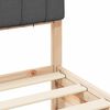 vidaXL Estrutura de Cama com Cabeceira Estofada Cinza Escuro