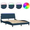 vidaXL Estrutura de cama com LED sem colch&atilde;o Hanko 120x200 cm veludo azul