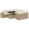 vidaXL 9 pcs conjunto de sof&aacute;s p/ jardim com almofad&otilde;es vime PE bege