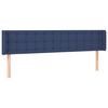 vidaXL Cabeceira de cama c/ luzes LED tecido 163x16x78/88 cm azul