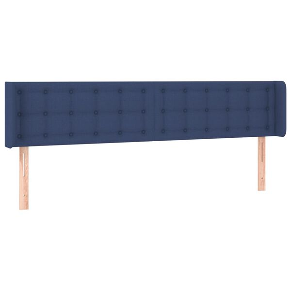 vidaXL Cabeceira de cama c/ luzes LED tecido 163x16x78/88 cm azul