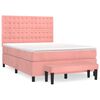 vidaXL Cama com molas/colch&atilde;o 140x200 cm veludo rosa