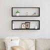 vidaXL Prateleira de Parede 2 pcs Carvalho Preto 80 x 15 x 26 cm