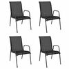 vidaXL Cadeiras de jardim 4 pcs a&ccedil;o e textilene preto