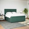 vidaXL Cama com molas/colch&atilde;o 200x200 cm veludo verde-escuro