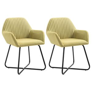 vidaXL Cadeiras de jantar 2 pcs tecido verde