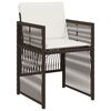 vidaXL 15 pcs conjunto jantar p/ jardim c/ almofad&otilde;es vime PE castanho