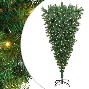 vidaXL &Aacute;rvore de Natal Artificial Pr&eacute;-iluminada de Cima para Baixo PVC
