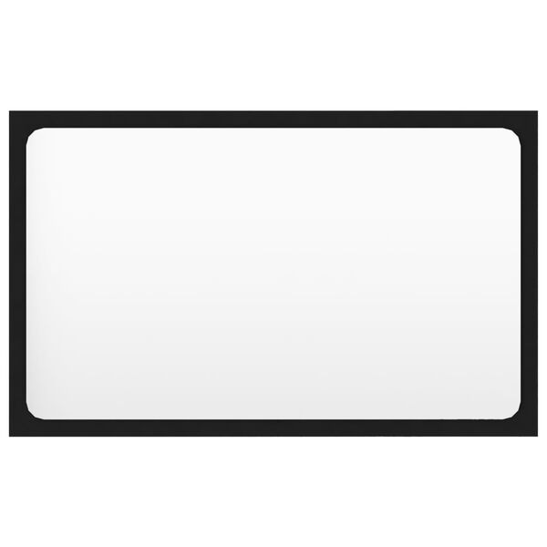 vidaXL Espelho de casa de banho 60x1,5x37 cm contraplacado preto