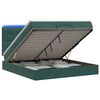 vidaXL Cama Ottoman com Colch&atilde;o e LED Verde-Escuro 140 x 190 cm Veludo