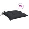 vidaXL Almofad&otilde;es de cadeira 4 pcs 40x40x7 cm tecido oxford preto