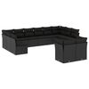 vidaXL 12 pcs conjunto de sof&aacute;s de jardim c/ almofad&otilde;es vime PE preto