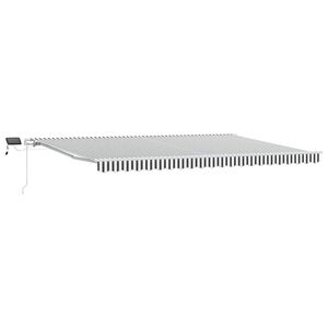 vidaXL Toldo retr&aacute;til manual com LED 500x300 cm antracite/branco