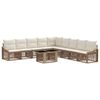 vidaXL Conjunto de Sof&aacute; de Jardim 10 unid. Bege e Branco Creme vime PE