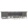 vidaXL 8 pcs conjunto lounge de jardim c/ almofad&otilde;es vime PE cinzento