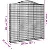 vidaXL Cestos gabi&atilde;o arqueados 9pcs 200x30x200/220cm ferro galvanizado