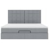 vidaXL Estrutura cama otomana colch&atilde;o 160x200 cm tecido cinzento claro