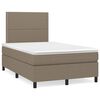 vidaXL Cama boxspring c/ colch&atilde;o 120x190cm tecido castanho-acinzentado
