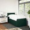 vidaXL Cama com molas/colch&atilde;o 80x200 cm veludo verde-escuro