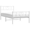 vidaXL Estrutura de cama com cabeceira e p&eacute;s 90x200 cm metal branco