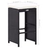 vidaXL Conjunto de bar para exterior 9 pcs vime PE preto