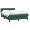 vidaXL Cama com molas/colch&atilde;o 160x220 cm veludo verde-escuro
