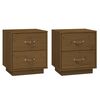 vidaXL Mesas de cabeceira 2 pcs 40x34x45 cm pinho maci&ccedil;o castanho mel