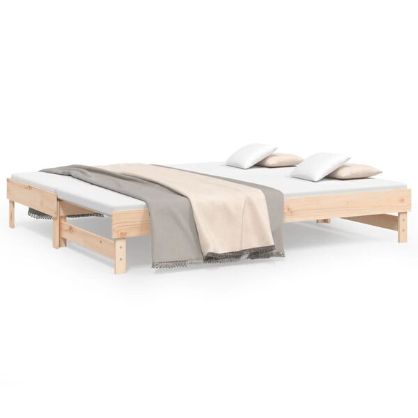 vidaXL Sof&aacute;-cama de puxar 2x(90x200) cm madeira de pinho maci&ccedil;a
