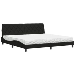 vidaXL Cama com colch&atilde;o 200x200 cm tecido preto