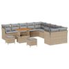 vidaXL Conjunto de Sof&aacute; de Jardim 13 unid. Bege vime PE