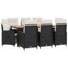 vidaXL Conjunto de Jantar para Exterior 9 unid. Preto e Branco Creme