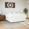 vidaXL Cama com molas/colch&atilde;o 180x200 cm couro artificial branco