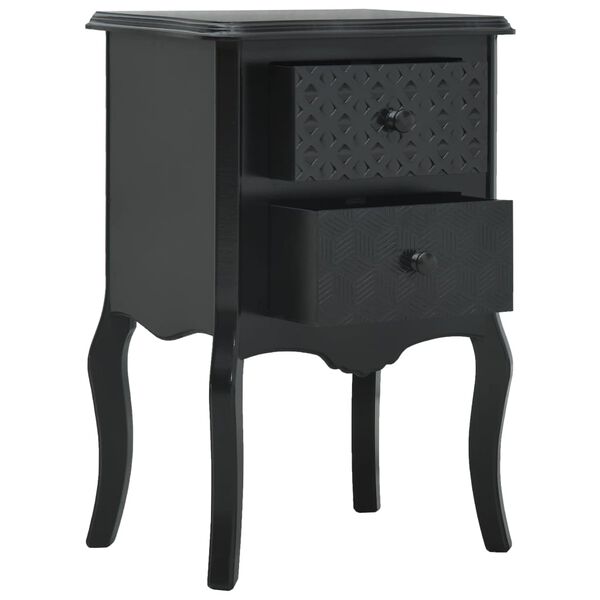 vidaXL Mesa de cabeceira 43x32x65 cm MDF preto