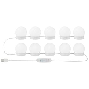 vidaXL Luzes de Espelho Branco 4,5 x 4,5 x 4,7 cm Pl&aacute;stico