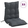 vidaXL Almofad&otilde;es cadeira encosto baixo 4 pcs tecido oxford antracite