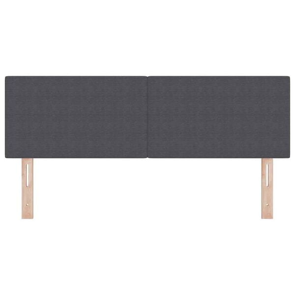 vidaXL Cabeceira com cabeceira Cinza Escuro 160 cm Couro Sint&eacute;tico