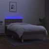 vidaXL Cama box spring + colch&atilde;o/LED 90x200cm tecido cinza-acastanhado