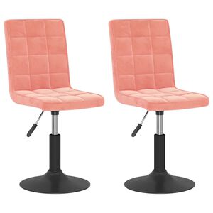 vidaXL Cadeiras de jantar girat&oacute;rias 2 pcs veludo rosa
