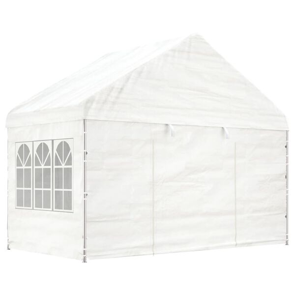 vidaXL Gazebo com telhado 15,61x4,08x3,22 m polietileno branco
