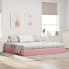 vidaXL Cama com Armazenamento com colch&atilde;o Rosa 200 x 200 cm Veludo