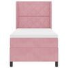 vidaXL Cama Box com colch&atilde;o com led Rosa 90 x 200 cm Veludo