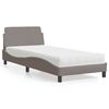 vidaXL Cama com colch&atilde;o Dover 90x200 cm tecido cinzento-acastanhado