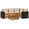 vidaXL Conjunto de Sof&aacute;s para Exterior 5 unid. Natural Poli&eacute;ster