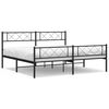 vidaXL Estrutura de cama com cabeceira e p&eacute;s 193x203 cm metal preto