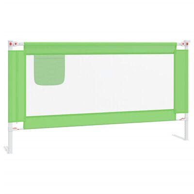 vidaXL Barra de segurança p/ cama infantil tecido 160x25 cm verde