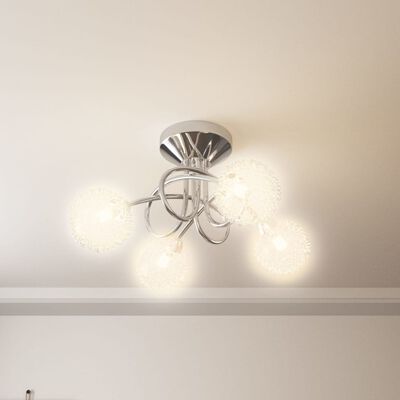 vidaXL Candeeiro de teto abajures malha arame para 4 lâmpadas LED G9