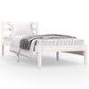 vidaXL Estrutura de cama pequena solteiro 75x190cm pinho maci&ccedil;o branco