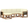 vidaXL Conjunto de Sof&aacute;s para Exterior 6 pcs Natural e Creme